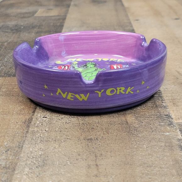 Vintage City Merchandise New York Ash Tray Folk Ark Statue of Liberty Purple - Picture 5 of 7